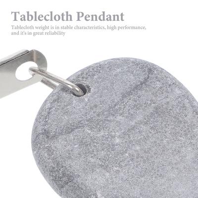 12Pcs Decorative Marble Tablecloth Weights with Strong Metal Clips Reusable Compact Table Cover Weights for Garden Camping
