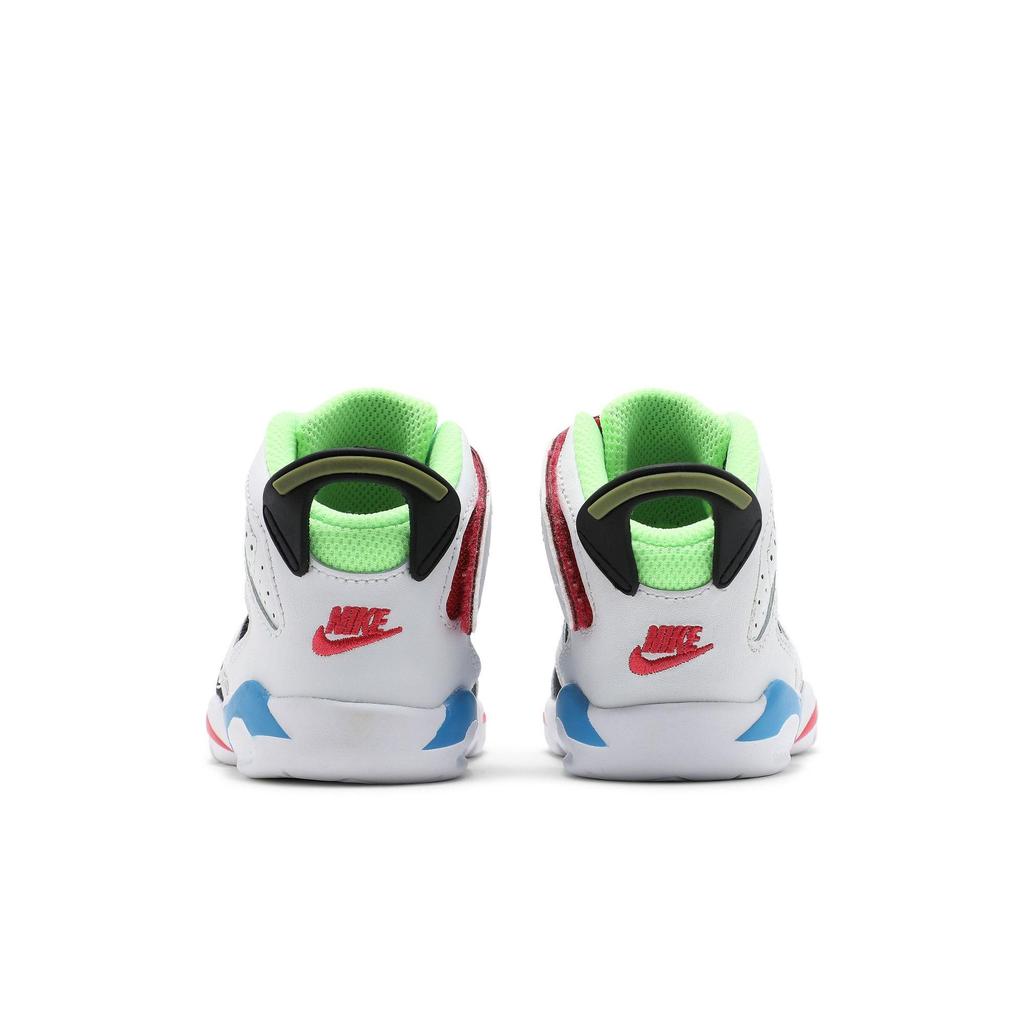 Air Jordan 6 Retro Little Flex Kleinkind 'Multi White' (Unisex) Weiße / Geistergrüne / Schwarze / Küsten-Kleinkindschuhe CT4417 103