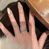 French Light Luxury High-End Multi-Layer Water Drop Diamond Ring Cross-Wound Niche Design Exquisite Luxury Index Finger Ring