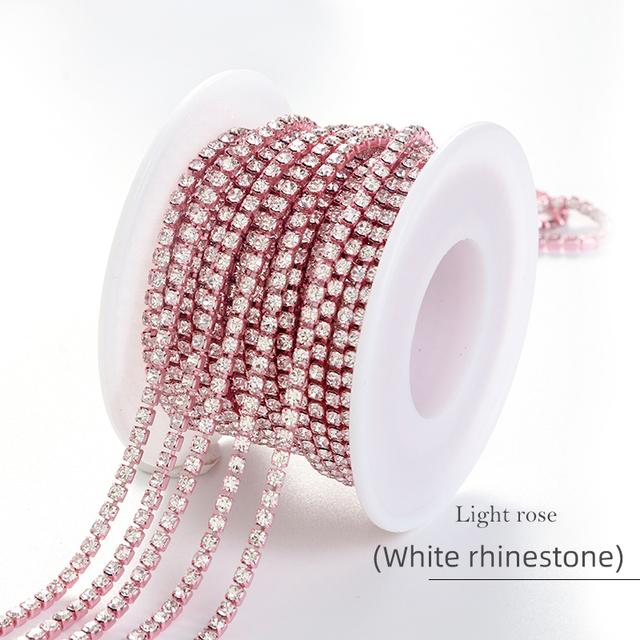 3 mm Crystal Diamond Closed Chain Decorative Sewing Craft DIY Decorative Jewelry Silver Crystal Claw Chain Diamond Cup Chain