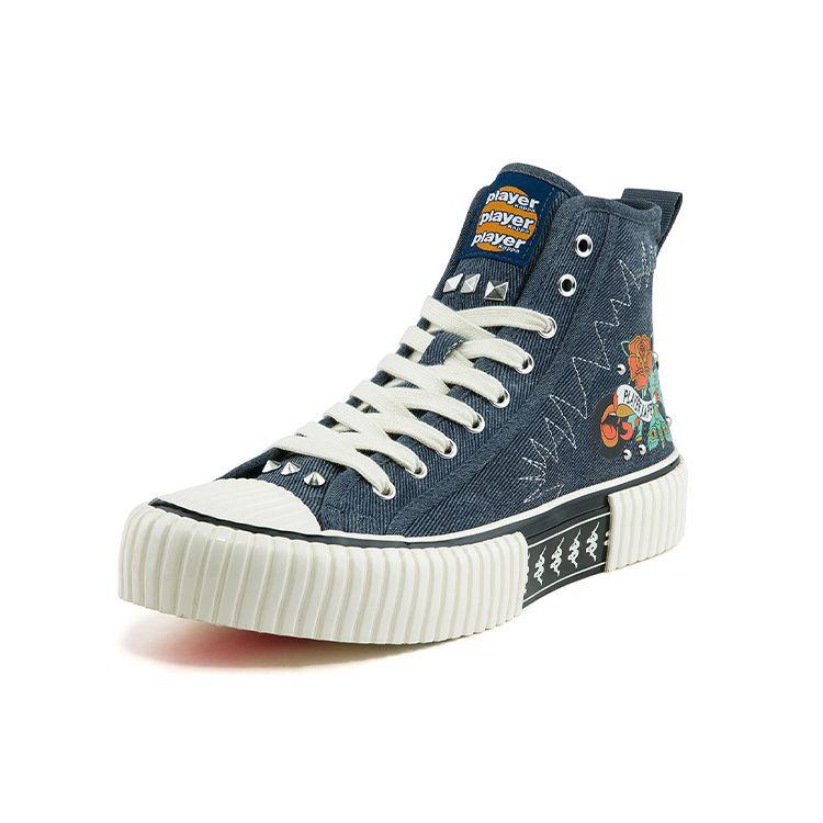 Kappa Comfortable Trendy Durable Lightweight High-Top Canvas Shoes Unisex sneakers Denim-Blue K0BX5VS10D-878