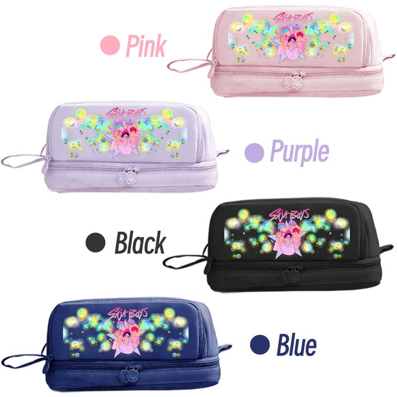 Double-layer Learning Stationery Bag Gift Girl Group Shoulders Bag For K-Pop Cartoon Pencil Case Stationery Bag Anime