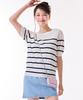 CHASECULT Women'S Striped Short Sleeve Sweater-Dbrg5672D0A
