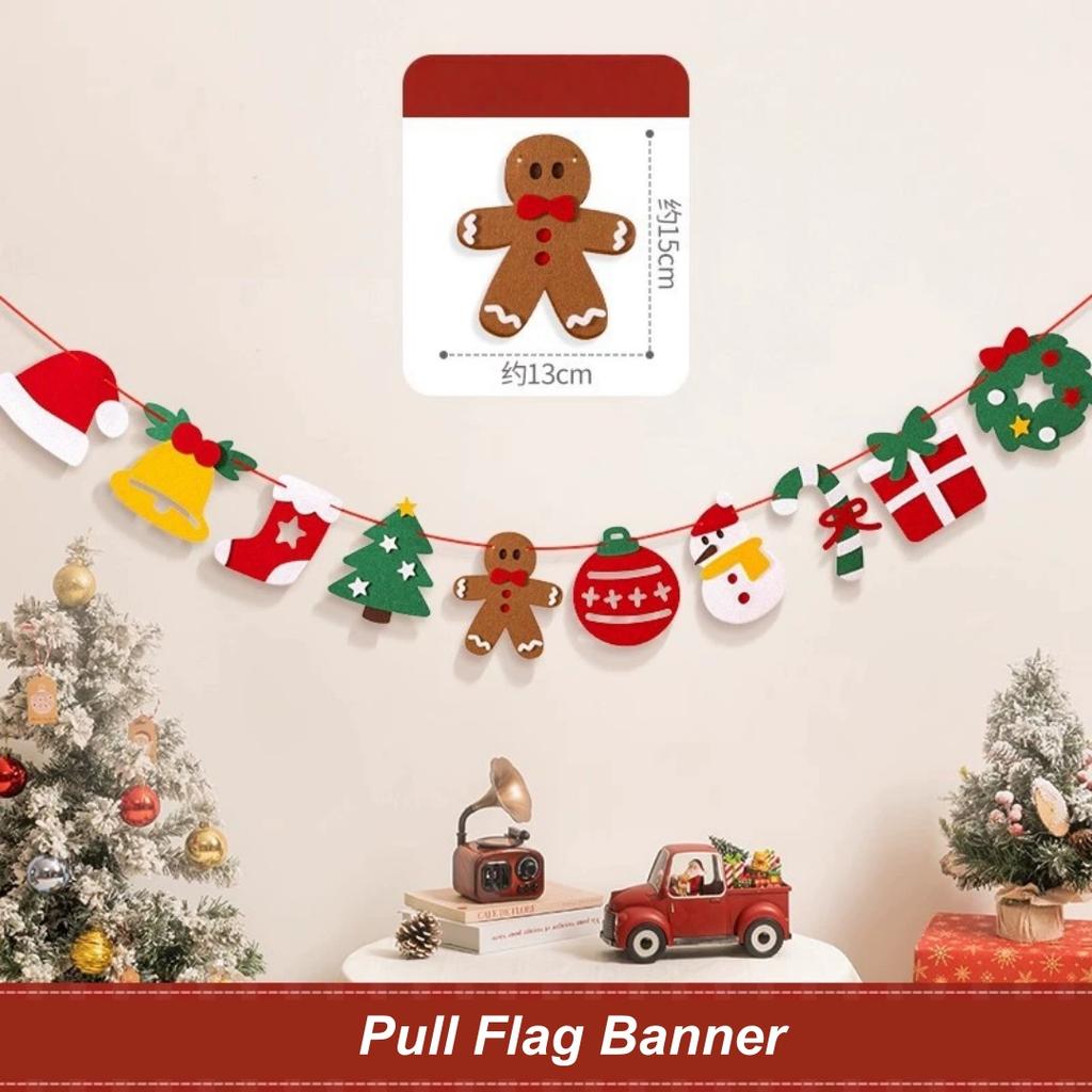 Holiday Hanging Decor Handmade Light String Decoration Christmas Banner Festive Merry Christmas Decoration For Home Fireplace