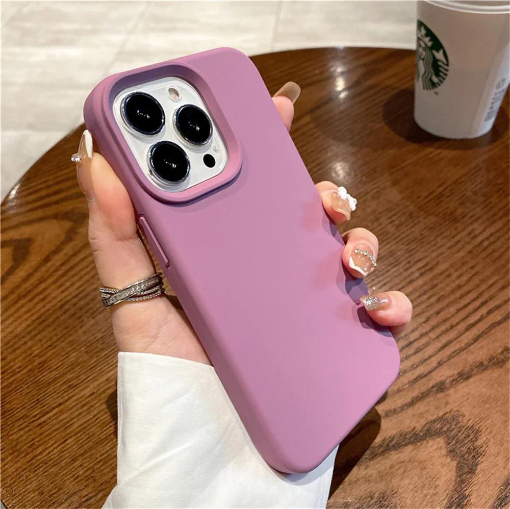 For iPhone 17 16 16Pro 15 14 Pro Max 13 12 Mini 11 Shockproof Soft Back Cover Genuine Liquid Silicone Camera Control Button Case