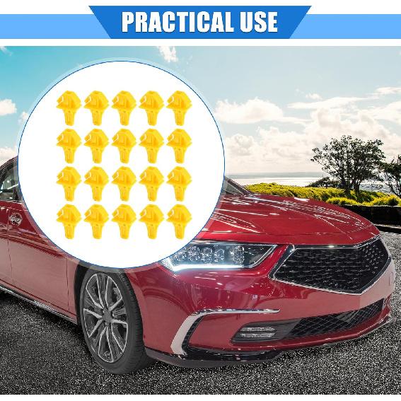 20 Pcs Car Fender Flare Bumper Clip Compatible for Honda CRV 2.4L 2012-2014, Durable Nylon Yellow Retainer Fastener