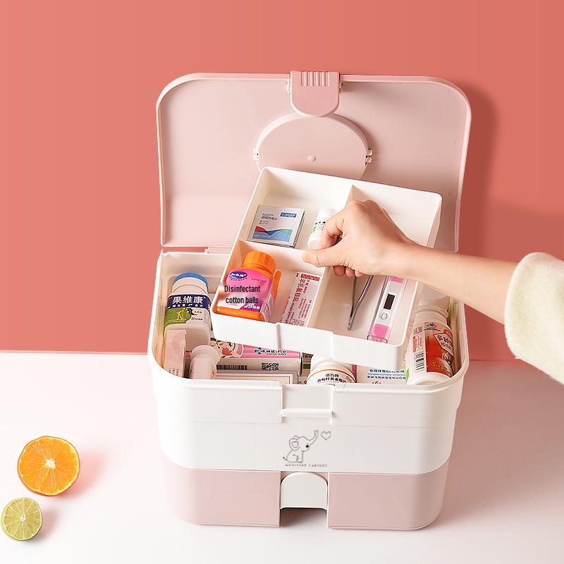 Portable Multi-layer Medicine Chest: Large Drawer-type First Aid Storage Box