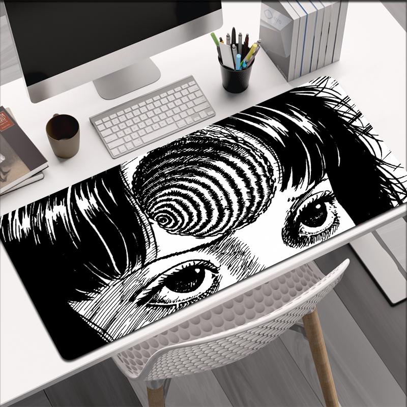 Junji Ito Xxl Mouse Pad Gaming Accessories Keyboard Alfombrillas De Ratón Soft Computer Desk Mat Pc Gamer Cabinet Mousepad Large