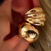Fashion Exaggerated Irregular Wide Clip-On Simple Copper Metal Earrings Set for Women Daily Wear Vacation Exquisite Jewelry Gift