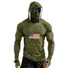 Men's Casual Raglan Sleeve Hooded Long Sleeve Sun Protection Shirt USA 250th Anniversary Graphic Lightweight Performance Top