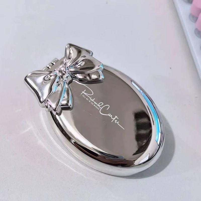 Coolkiss - Lettering Portable Mirror with Hair Brush / Bow Adhesive Decoration / Set (Various Designs)
