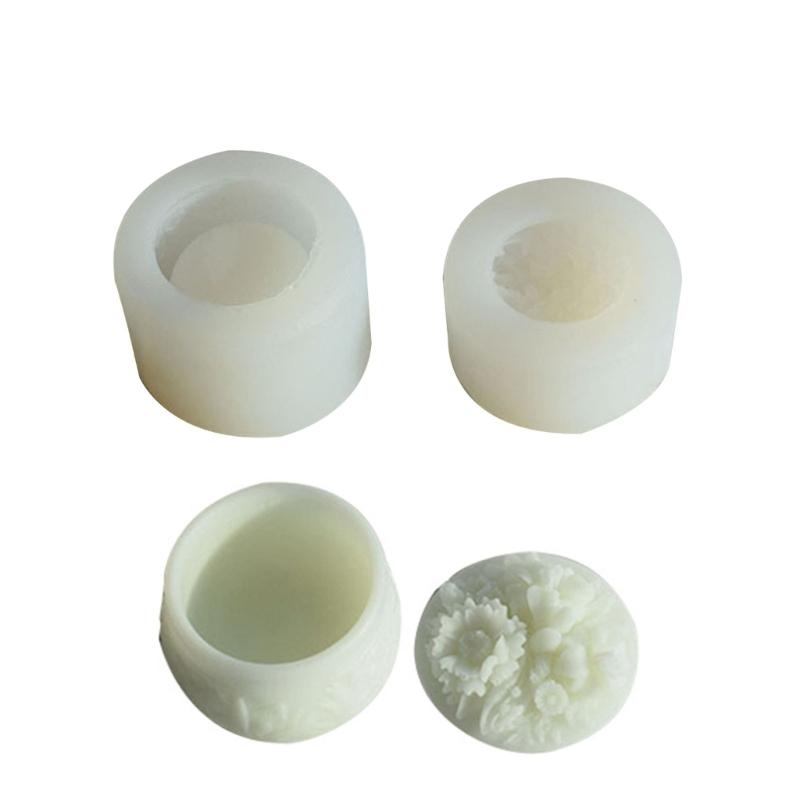 Crystal Resin Silicone Molds with Lid Birthday Rose Decorative Storage Box Mold X3UC