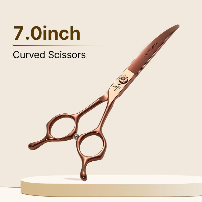 Fenice Professional JP440C Alloy Steel 6.5/6.75/7/7.5 Inch Pet Grooming Scissors Electroplating Bronze Colour Shears Set