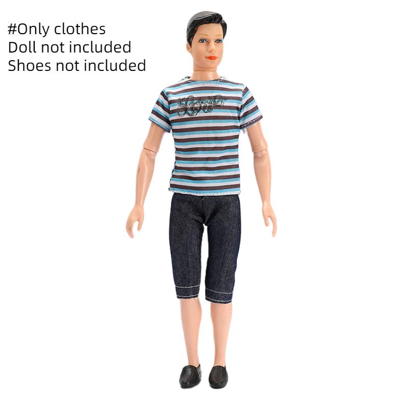 

Одежда Кена Барби для 11-дюймовых кукол Наряд Костюм Повседневный Комплект Костюма с Коротким Рукавом Style B