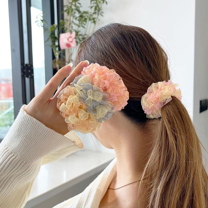 Lace Scrunchies French Chic Elastic Hair Bands Girls Colorful Ponytail Holder Headwear Hair Rope Women Hair Accessories