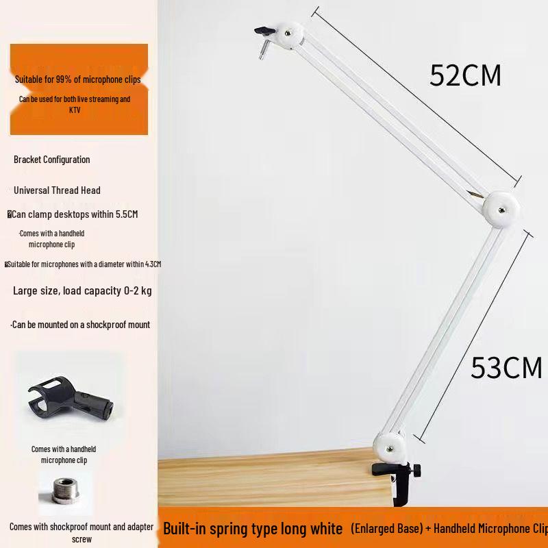 Desktop Condenser Microphone with Large Boom Arm and Shockproof Stand for Streaming and Recording
