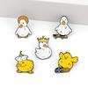 3-5pcs/set Funny Animal Cats Goose Brooch  Punk Ghost Moon Phase Cat Lapel Pins Cute Sushi Kitten Enamel Badge Bag Jewelry Gifts