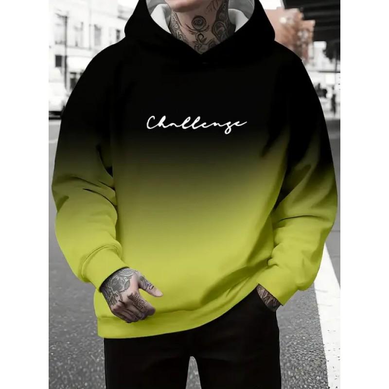 3D Digital Print Hooded Sweatshirt Men Loose Fit Casual Wear