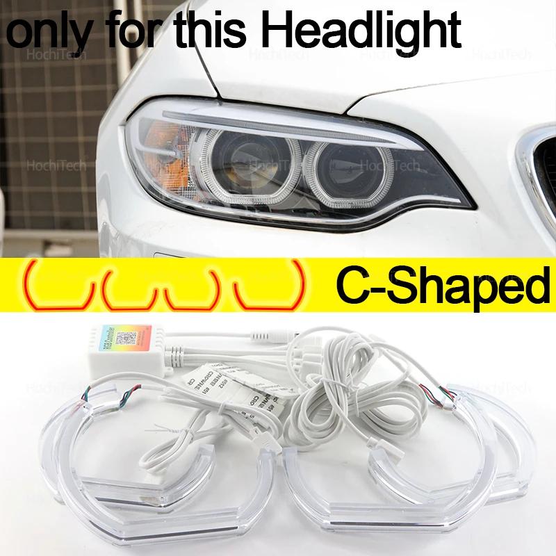 Tagfahrlicht-Set (DRL) mit Angel Eyes, LED-Scheinwerferring im CSL-Stil, zitronengelb, für BMW 2er F22 F23 M2 F87 (vor Facelift, 2014–2018)