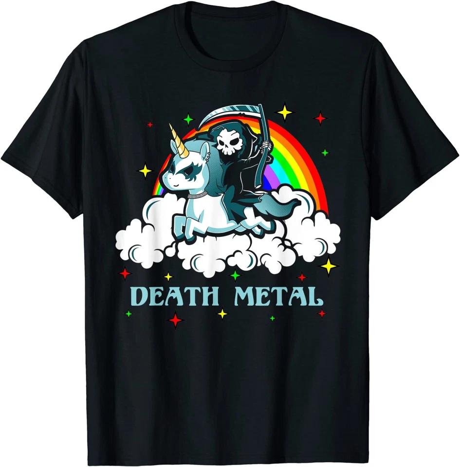 NEW LIMITED Unicorn Death Metals Rocker Go To Hell Gift Tee T-Shirt