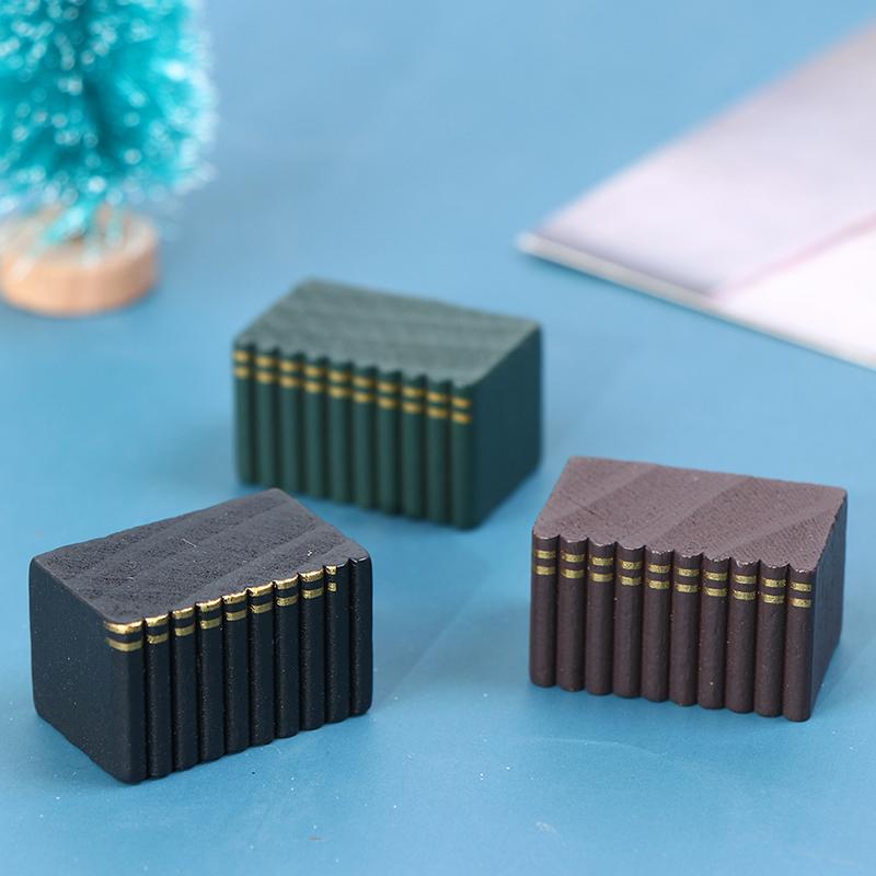 1:12 Dollhouse Miniature Wooden Book Model Accessories For Furniture Decor Toys