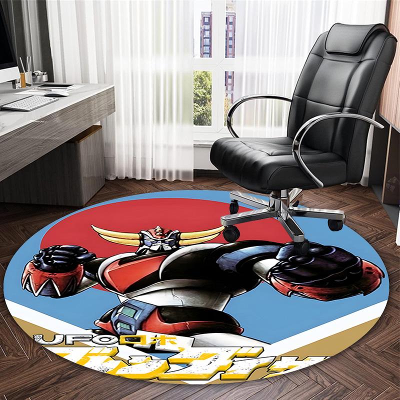 1pc UFO Robot Grendizer9 Print Round Carpet Chair Round Carpet Suitable for Bedroom Living Room Home Decorative Carpet