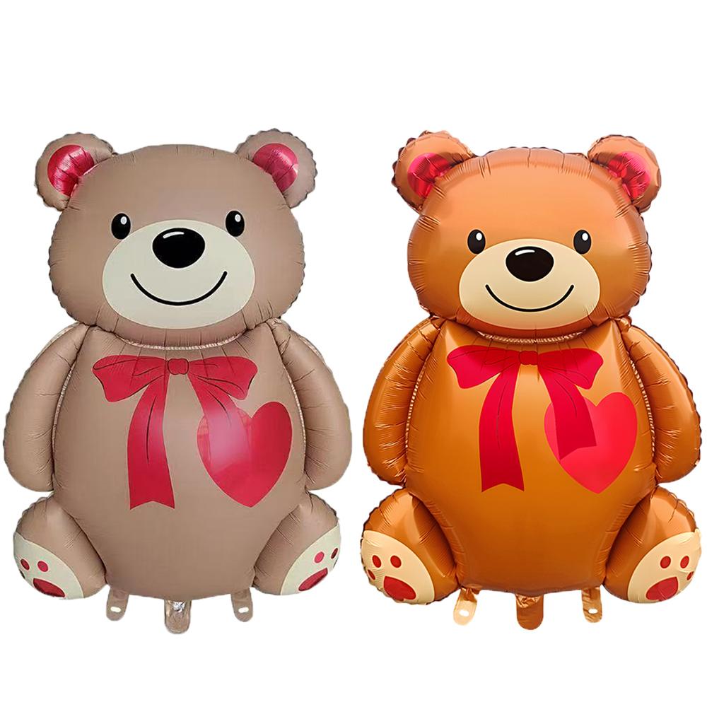 Love Cartoon Matte Heart Bear Aluminum Balloon for Birthday Party Valentine's Day Baby Shower Decorations