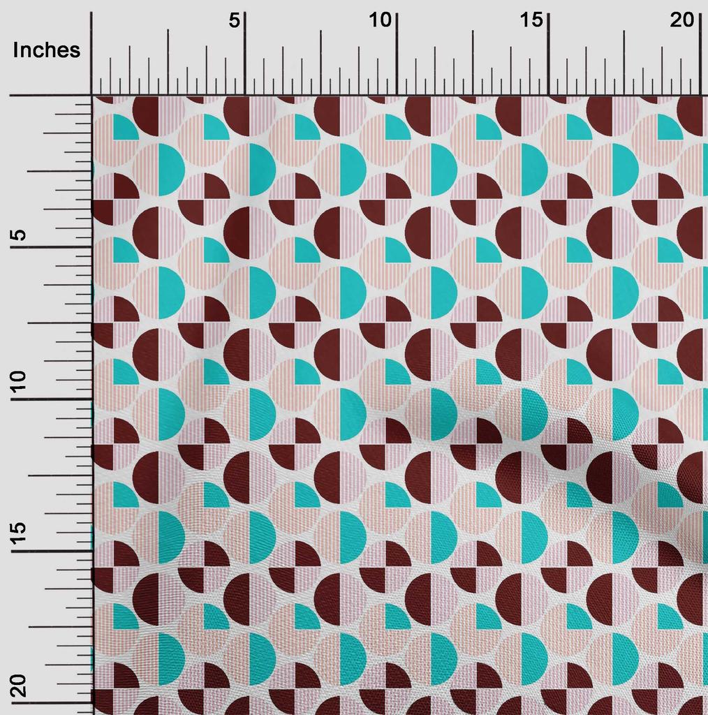 oneOone Cotton Flex Fabric Circle Geometric A  Printed Craft Fabric BTY 40 Inch
