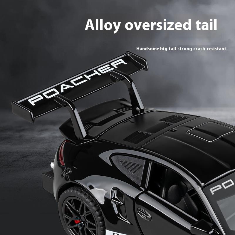 1/32 Porsche GT3 RS Supercar Alloy Diecast Metal Model Computer Desktop Ornaments Sound & Light Toy Children Birthday Toy Gift