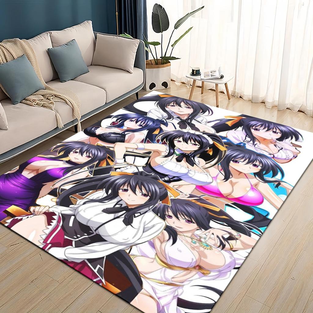 3D Cartoon High School DxD Sexy Girl Rias Akeno Asia Carpet Rug for Living Room Bedroom Home Sofa Decoration,Non-slip Floor Mat