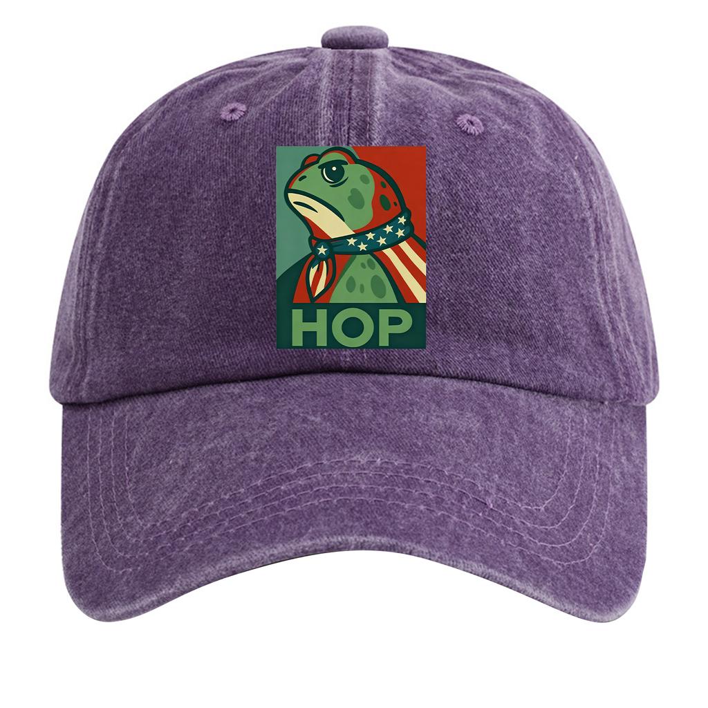 Men's Washed Cotton Baseball Cap With Printed Distressed Soft Top Denim Hat, Vintage Hat