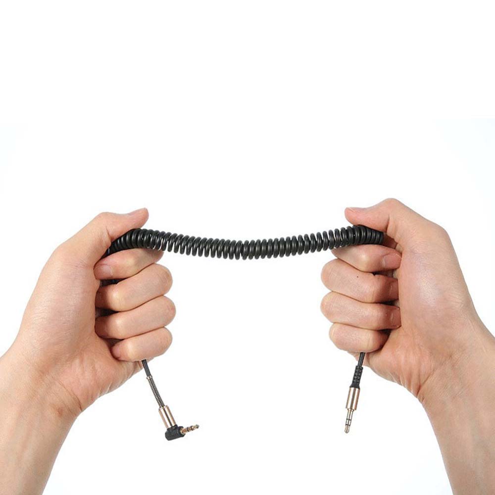 Plug Male To Male Elbow Spring Cable Gold-plated Plug Audio Wire Audio Cable Aux Cable Car Aux Cord