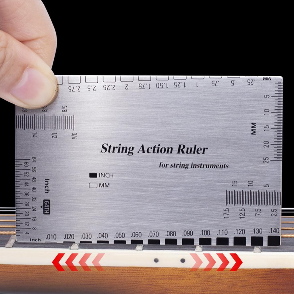 String Action Ruler Gauge Leveling Rulers Multi Instrument String Action Gauge for Guitarists and Instrument Technicians