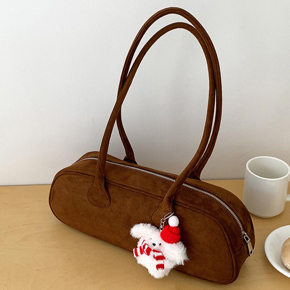 Женская замшевая сумка-тоут Boston на молнии на плечо многокарманная сумка-боулинг однотонная для шоппинга путешествий коричневый 5289₽