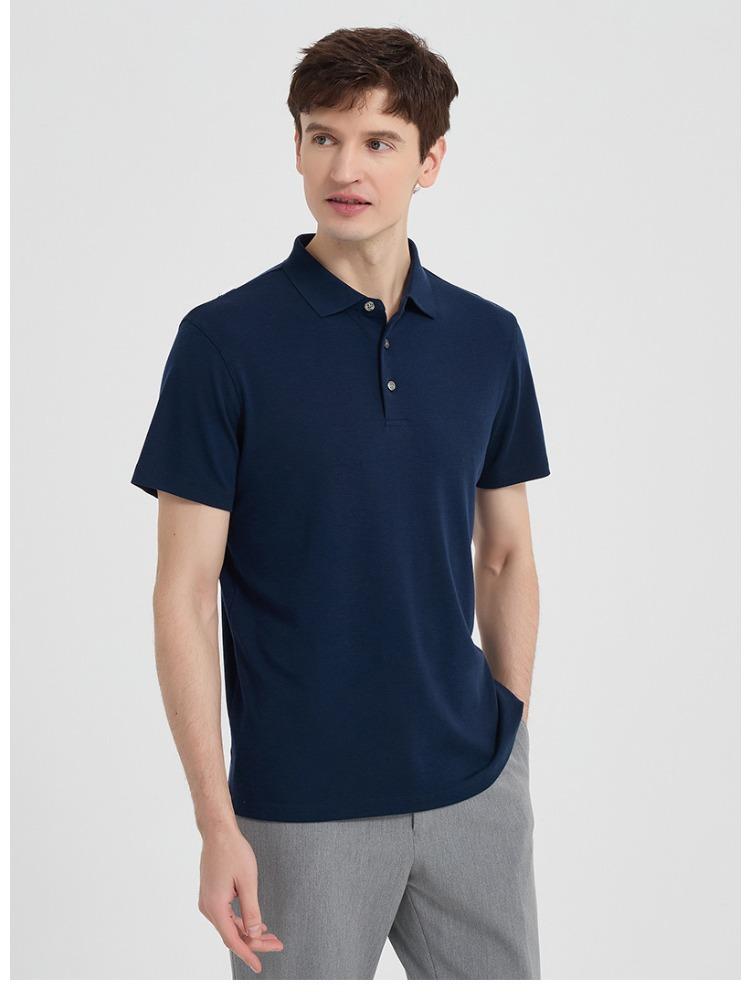 Luxury Thick Men's Short-sleeve T-shirt Casual Lapel Minimalist Lightweight Breathable Summer Casual Business T-shirt Minimalist Breathable Tops