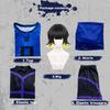 HOLOUN Blue Lock Horaku Mawari 8 Practice Uniform with Cosplay Halloween Holiday XL Size & No. Wig, Blue, Costume, Event, Anime, Costume, Gift,