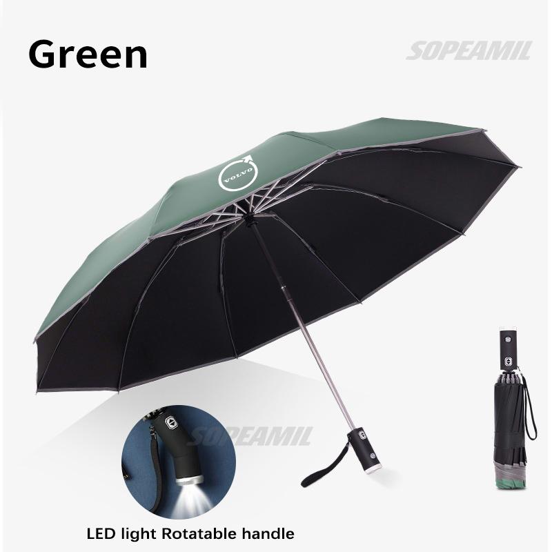Volvo XC40 XC60 XC70 XC90 V40 V60 V70 V90 S40 S60 S80 S90 C70 Car Led Light Umbrella Automatic Folding Sun Protection Sunshade
