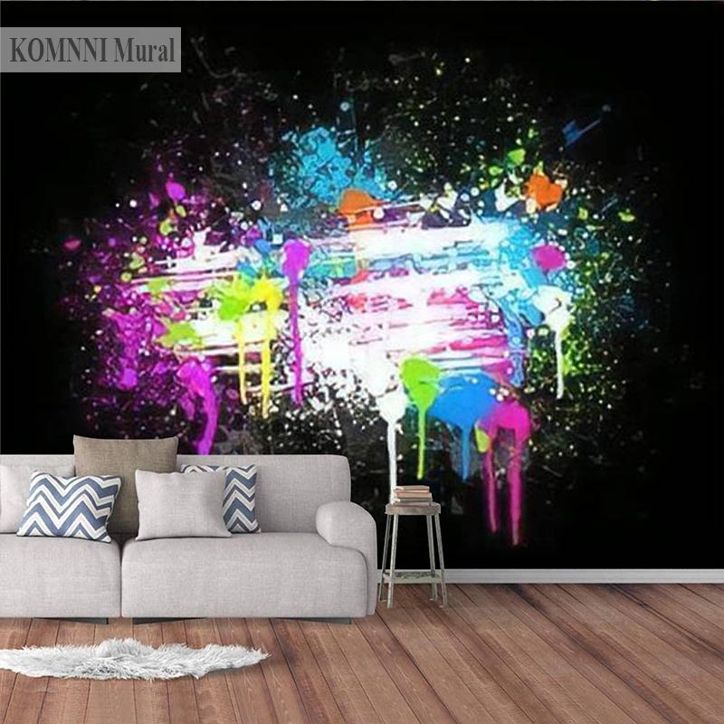 Graffiti Wall Mural Paint Splatter Wallpaper Removable Large Size 3D Wall Mural Sticker Living Room Bedroom Home Decor