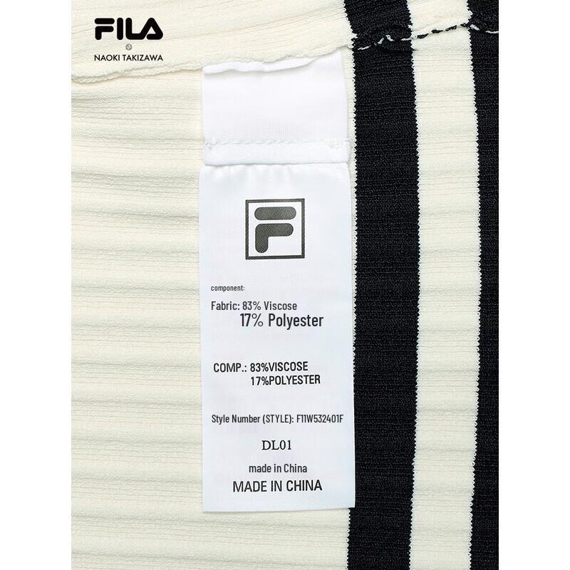 Fila Damski dzianinowy top z krótkim rękawem i zamkiem pod szyją