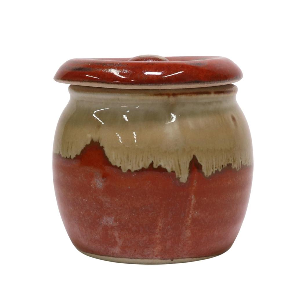 Set of 5 Mini Red and White Condiment Containers diameter x 110cc capacity up to the Made in [7cm 6.5cm height, cut, Japan]