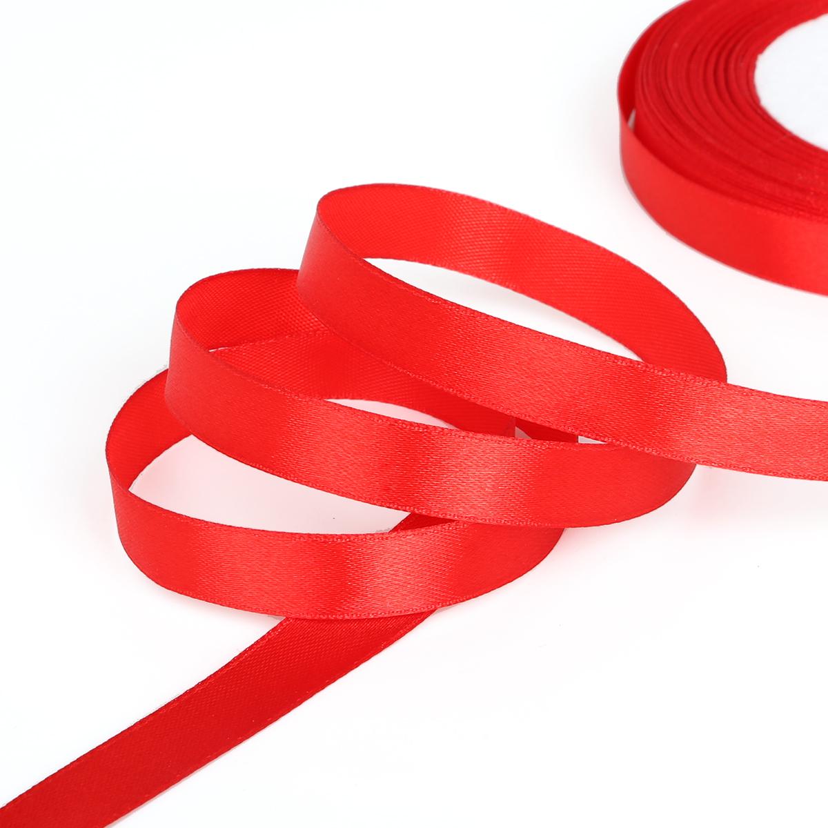 

25 ярдов атласные ленты для свадьбы, дня рождения, подарочная упаковка, рождественские принадлежности для Хэллоуина, фестиваля, ленты для рукоделия своими руками 13mm 25yards красный