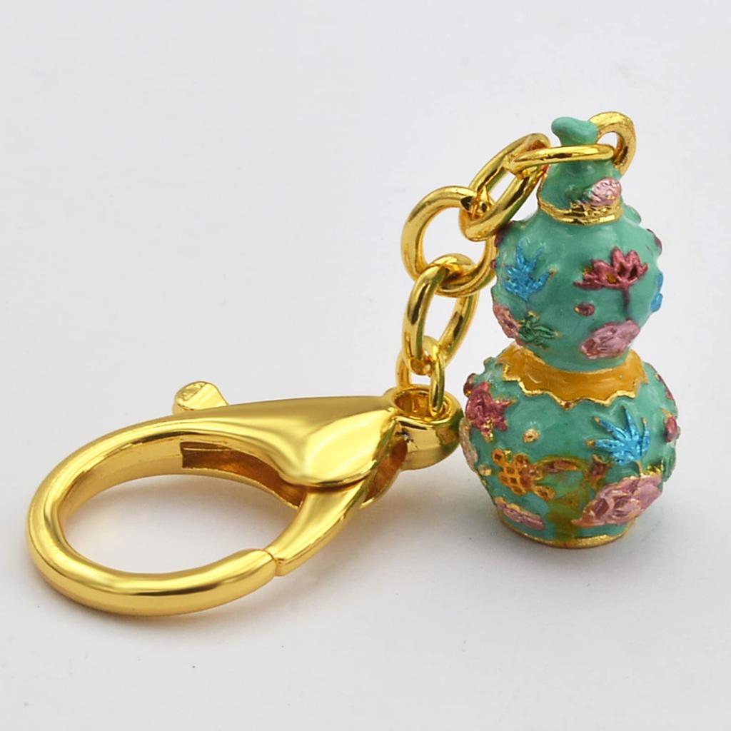 Feng Shui Green Wu Lou Herbs & Longevity Wu Lou Keychain Uni, Green, One Size