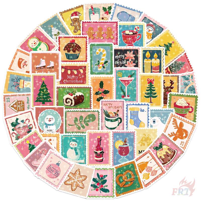 50Pcs/Set Pink Christmas Stamp Series 02 Stickers DIY Fashion Waterproof Doodle Decals Stickers