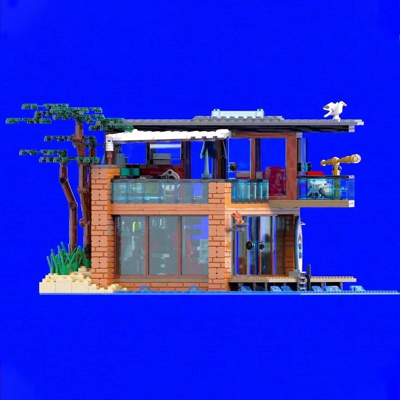 1057pcs MOC Modern Beach House Modular