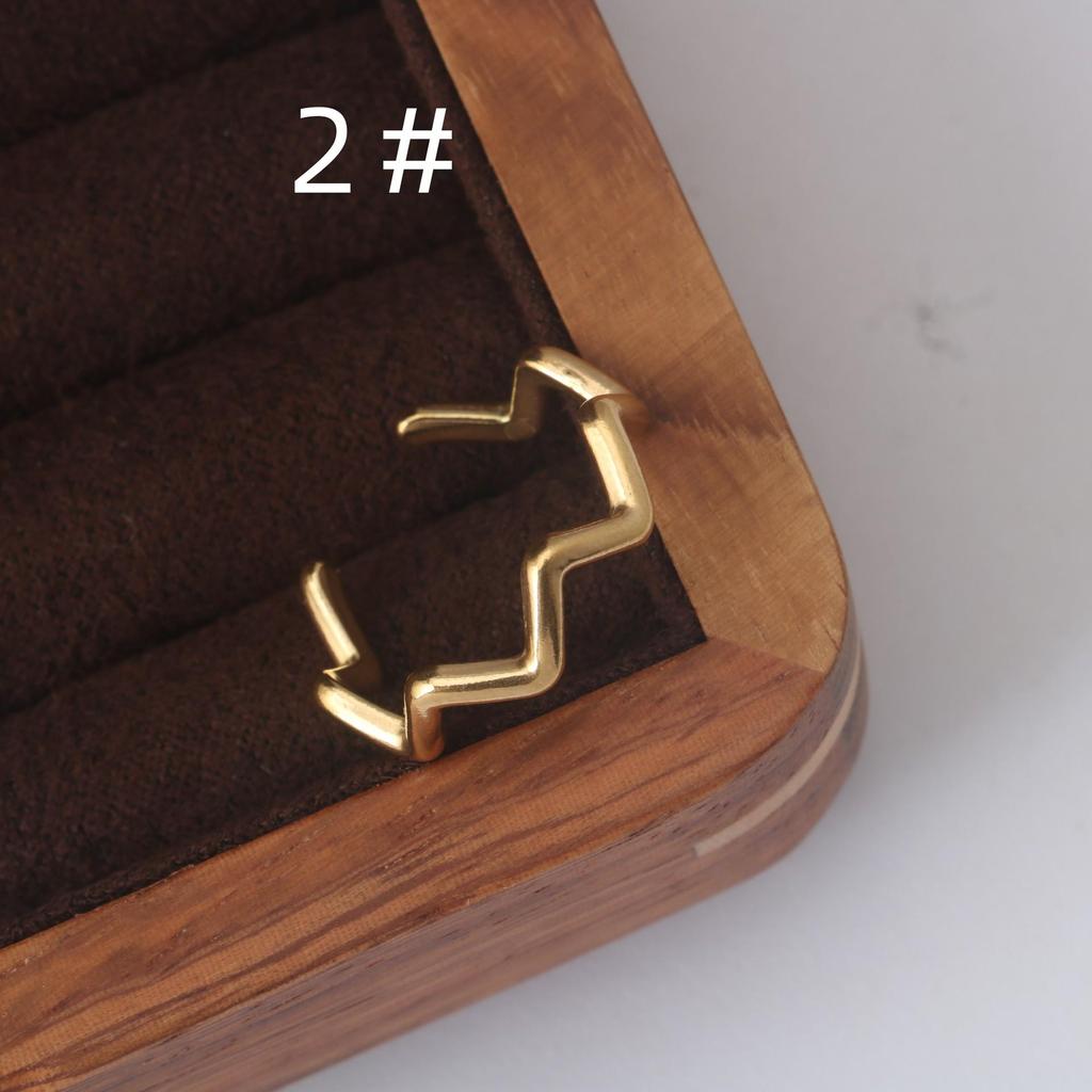 Adjustable 18k Gold Titanium Steel Geometric Ring with Hollow Stars and Moon Design for Women