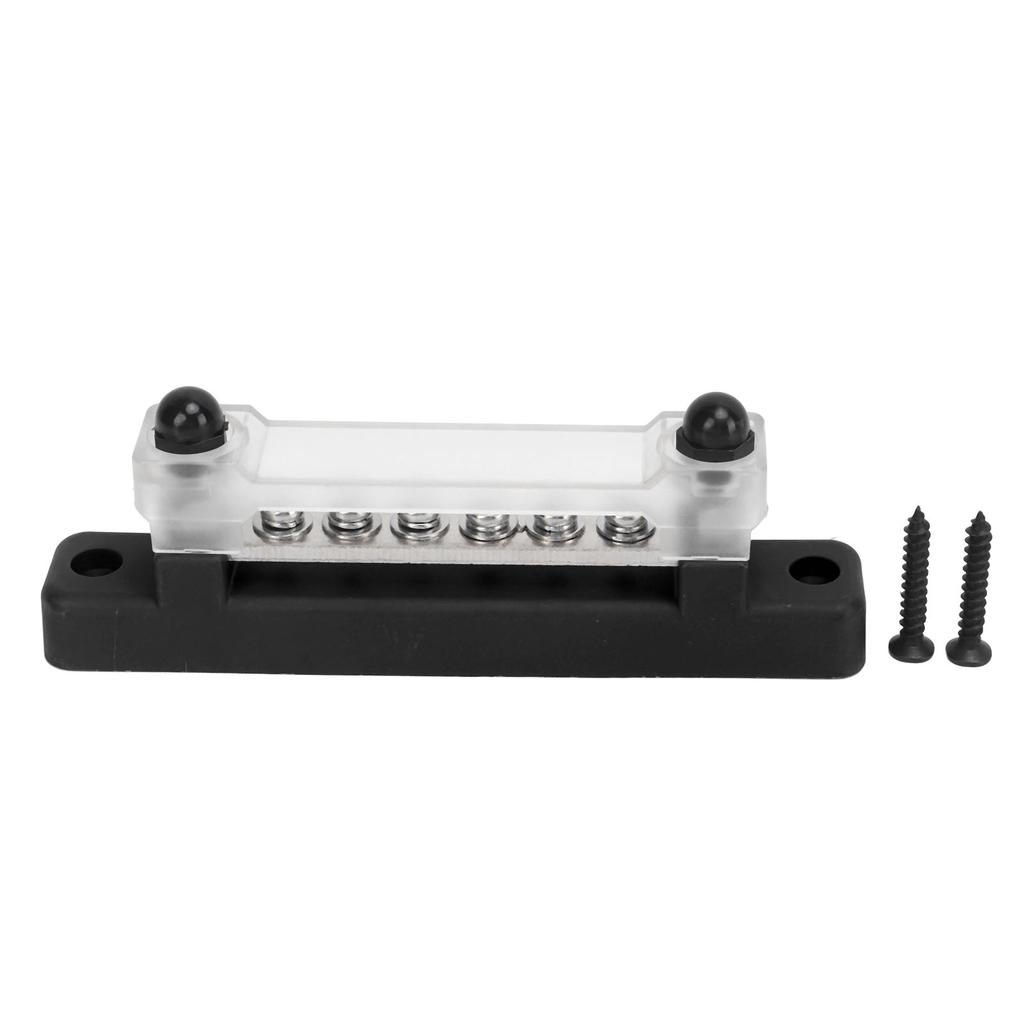 48V 150A 6 Terminal Bus Bar Power Distribution Block with Cover M6 Studs M4 Screws for Car RV   Marine Boat