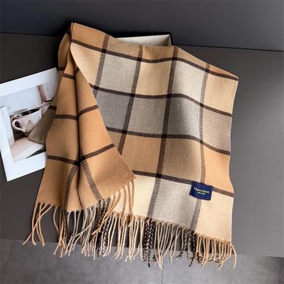 Fashion Winter Scarf Women Classics Plaid Designer Luxury Outdoor Cashmere Shawl Blanket Wrap Pashmina Tassel Warm Lady