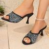 Fashion High Heel Sandal for Women Female Shoe Square Toe High-heeled Fashion Girls 2025 Stiletto Autumn Scandals Office & Career