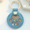 Paw Shaped Keychain Faux Leather Dog Hair Storage Keychain Transparent Pet Hair Souvenir Refillable Keyring Memorial Gift