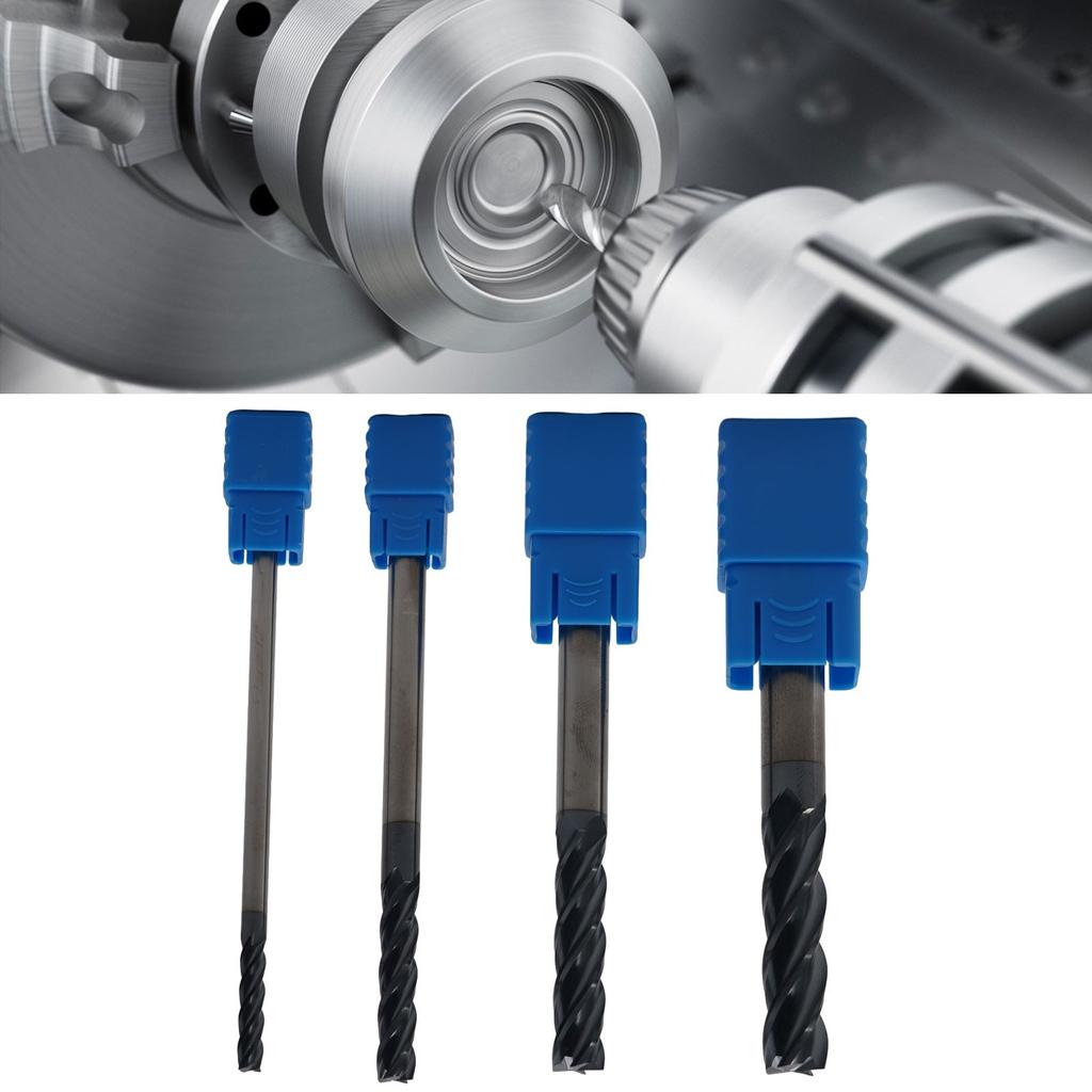 Extra Long Shank 100mm Tungsten Carbide 4 Flutes End Mill CNC Cutter 4/6/8/10MM